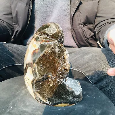 4.95LB Natural Dragon Septarian Geode Quartz Cluster Crystal Egg Healing 2250g • $0.99