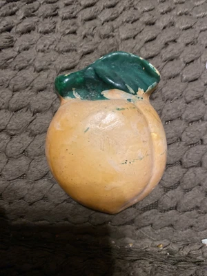$5 • Buy Vintage Chalkware Fruit Wall Plaque Peach