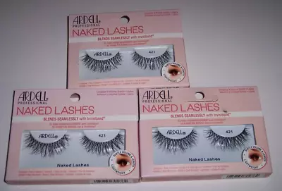 3 Pairs Ardell Naked False Eyelashes #421 BLACK SHELFPULLS D3 • $9.99