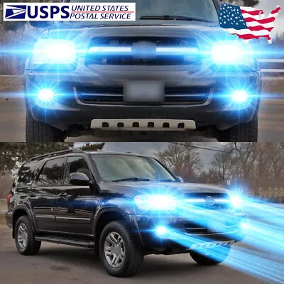 For Toyota Sequoia 2001-2007 Combo 8000K COB LED Headlight Hi/Low+Fog Light Bulb • $26.09