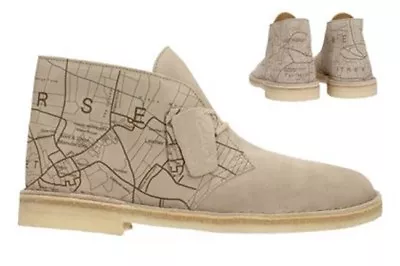 Clarks Originals Men Desert Boots Sand Interest Map UK 789101112 G • $334.28