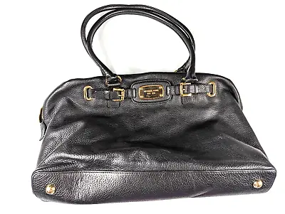 Michael Kors 35S6GHMS9L Hamilton Weekender Black Pebble Leather Carr  Bag Purse • $60