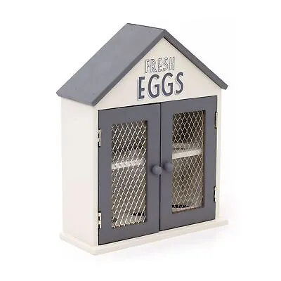 Bistro Cafe Wooden Egg House Egg Holder | Kitchen Egg Rack House For Six Eggs • £16.99