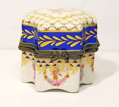 Gorgeous Antique Octagonal Trinket Box / 4 Original Perfume Bottles SWORDS MARK • $125