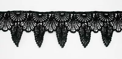 Venise Lace 1 3/4  (44MM) Gothic Arch Black 3 Yards • $5.75