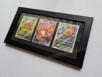 Black 3 Trading Card Frame For TCG Pokemon Yu-Gi-Oh! MTG Sports Holder Case • £24.99