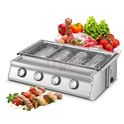 4 Burners LPG Gas BBQGrill Outdoor Barbeque Cooker Tabletop Smokeless • $398.20