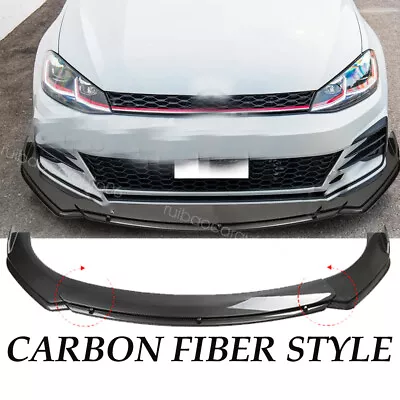 For VW Golf Gti Mk7 Front Bumper Lip Splitter Strut Rods CARBON FIBER STYLE • $89.99