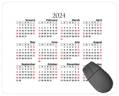 2024 Calendar Year Mouse PadSolid Color Mouse Pad With Stitched Edge • $7.99