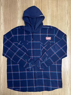 Hurley Flannel Sweater Jacket Men XXL Plaid Outdoor Work Button Up Hoodie NWOT • $39.77