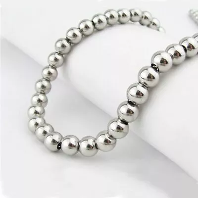 4/6/8/10mm Real Stainless Steel Solid Heavy Bead Ball Chain Necklace Never Fade • $16.50