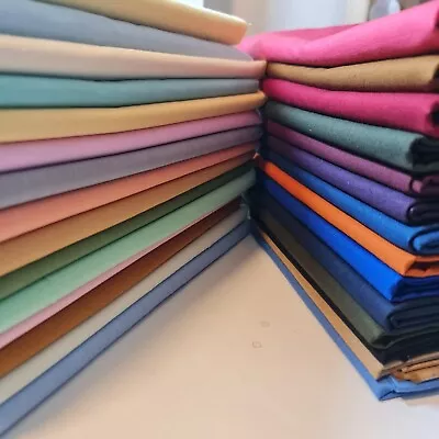 £2.49 • Buy *Clearance* Plain 100% Cotton Linen Fabric Craft Dress Quilting Material 58 