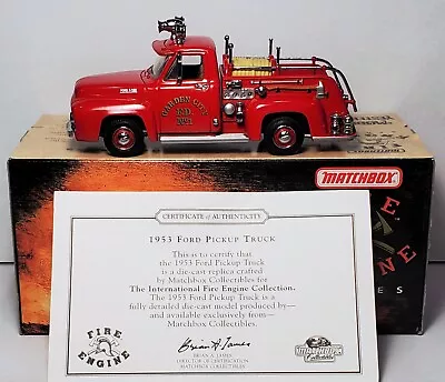 Matchbox 53 1953 Ford F-100 Pickup Truck International Fire Engine YFE14-M 1:43 • $32.99