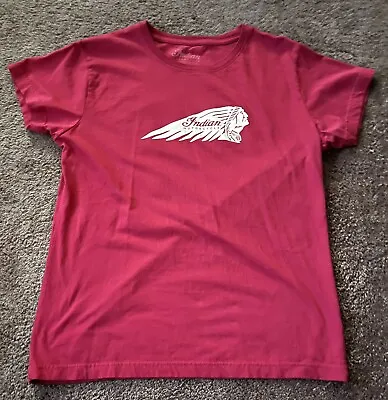 Red Indian Motorcycle￼ Ohio Flag  Double Sided- Large T-shirt • $20