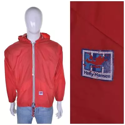 HELLY HANSEN Vintage Anorak XS-S Red Cagoule Kagool Waterproof Jacket 70s 80s • £29.99