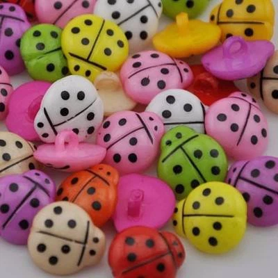 $3.85 • Buy Pkg Of 20 LADYBUG Plastic SHANK Buttons 1/2  (13mm) Craft Scrapbook (2110)