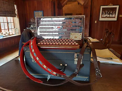 Slovenian Melodija Menges 4 Row Diatonic Button Box Accordion Uglastive 1994 • $1850