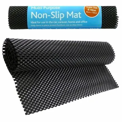 ANTI SLIP MAT BLACK Multipurpose Carpet Rug Car Dash Home Garage Liner 30CM X100 • £3.89