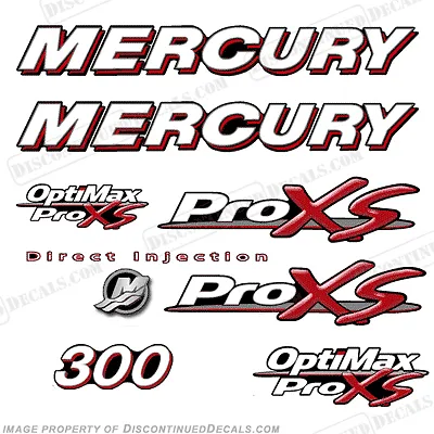 Fits Mercury 300hp Optimax ProXs Outboard Engine Decals Pro XS Reproductions • $99.95