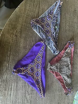 MAAJI Bikini Bottoms- Lot Of 3- REVERSIBLE! Sz. M L.  Purple • $10