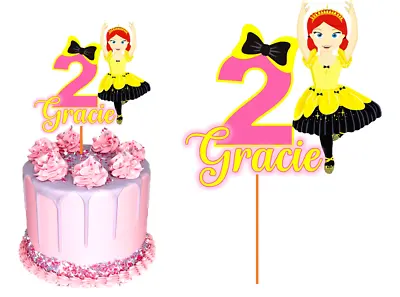 Emma Wiggle Cake Topper Personalised Name Age Glossy Cardstock Decoration • $14.99