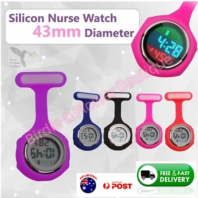 Electric Multi-function Digital Silicone Nurse Watch Brooch Fob Pocket Watch OZ • $12.95