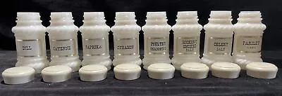 Vintage Swirl Milk Glass Shaker Spice Jars Vintage Set Of 8 EUC • $15