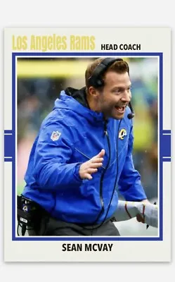 Sean Mcvay Los Angeles Rams Football Card! Super Bowl Champ! Head Coach! • $9.49