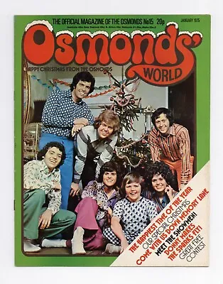 The Osmonds World Magazine January 1975 No. 15 Donny Osmond Brothers Marie Etc • £8.99