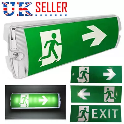 Led Emergency Light Fire Exit Lamp Bulkhead Exit Sign Maintained/non Maintained~ • £11.98