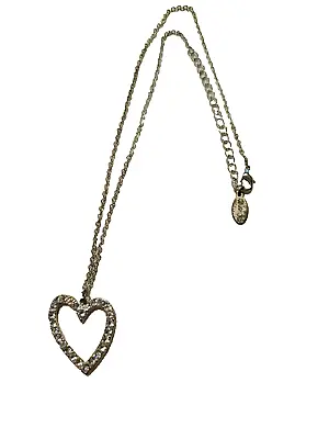 Vintage Signed Hannah Montana Disney Rhinestone Heart Necklace Y2K Estate • $10.99