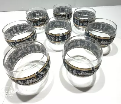 Set Of 8 Vintage Water Beverage Glasses Ancient Italy Roman Toga Celebration • $45.95