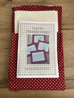 Dandelion Designs ~ Mandy Shaw Redwork Placemats Kit • £29.99