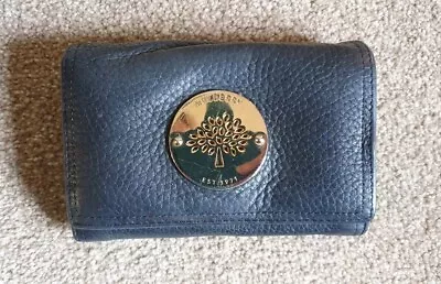 Genuine Mulberry Daria French Purse - Black Grained Soft Leather  - Gold Logo • £50