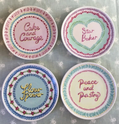£49.99 • Buy BNIB Cath Kidston The Great British Bake Off Set Of Four Side Plates Star Baker