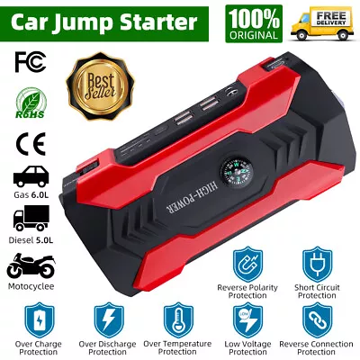 $98.99 • Buy Portable Car Jump Starter Booster Jumper Box Power Bank Battery Charger 1200Amp