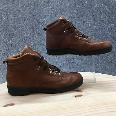 £65.72 • Buy Hawkins Boots Womens 9.5 M Hiking Brown Leather Round Toe Lace Up Casual Comfort