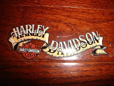 Harley Davidson Vintage Sm Tan Banner Decal 4.25  X 1.70  (inside) New • $4.29