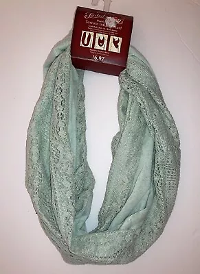 New Faded Glory Women's Double Sided Texture Infinity Scarf Mint Green NWT • $6.79