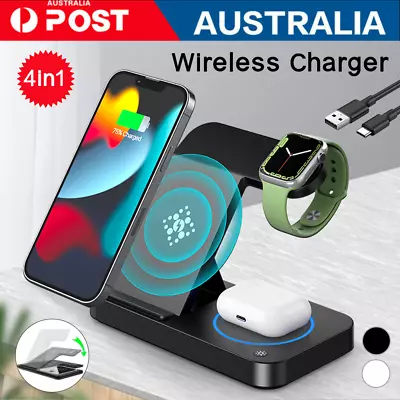 $8.99 • Buy Foldable 4 In 1 Wireless Charger Fast Charging Station For Samsung IPhone