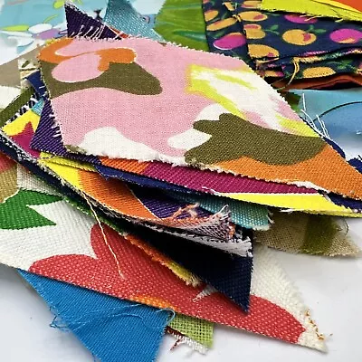 Vintage Fabric Scrap Pieces Quilt Craft Bright Junk Journal Projects Assortment • $15.99