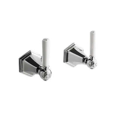 £330 • Buy Crosswater Waldorf Stop Taps Chrome / White Lever WF350WC_LV+