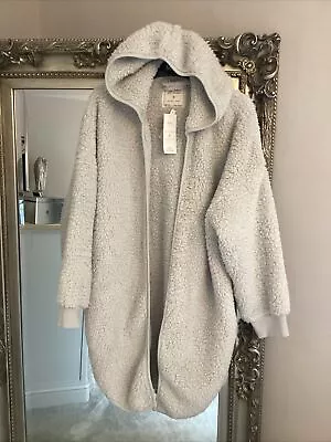 Bnwt M&s Ultra Warm Dusky Grey Fleece Cardigan Dressing Gown Size Medium New • £18.99