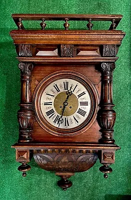 Unusual Antique Baroque  German Vienna Style Wall Clock • $395