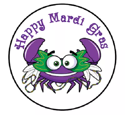 Mardi Gras Purple Crawfish Label Envelope Seal Scrapbooking • $2.20