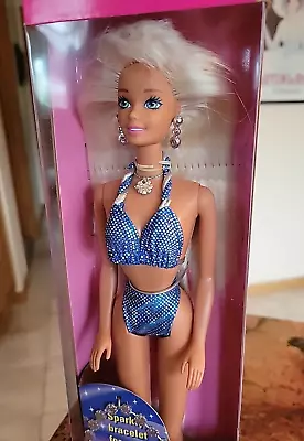 Sparkle Beach Barbie Long Blonde Hair/Bracelet 1995 Mattel 13132  New In BOX • $45