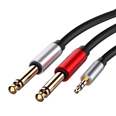 3.5mm To Dual 6.5mm Adapter Jack Audio Cable 3.5 To 6.5 AUX Cord 3.5 Jack5737 • £6.64