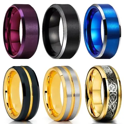 Mens Rings Wedding Anniversary Ring Titanium Stainless Steel Dress Men Or Women • $7.75