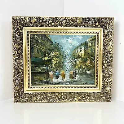 Framed Oil Painting Signed C Garber Paris Vintage 1970s 1980s Art 14 X 12  • £149.99