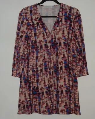 David Nieper Long Jersey Top Geometric Print Size 14 Great Condition • £9.99